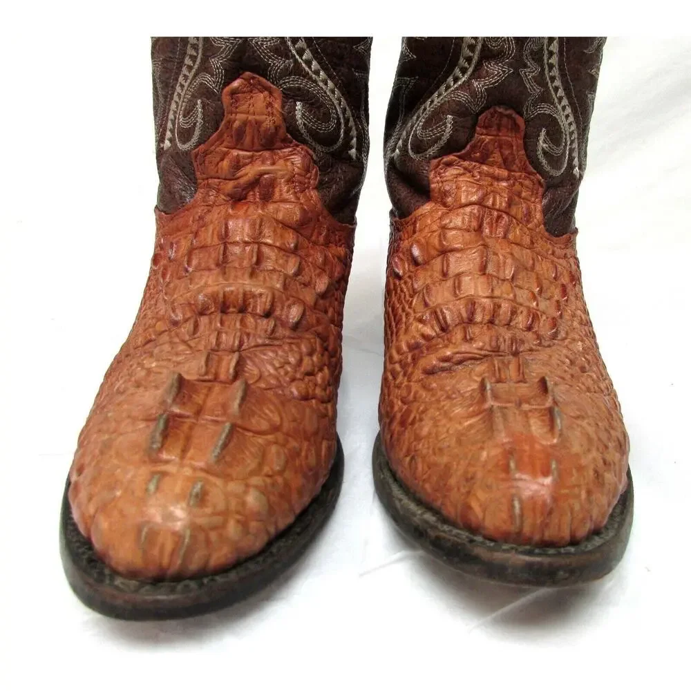 El General Alligator boots men's size 7 brown Brushpopper